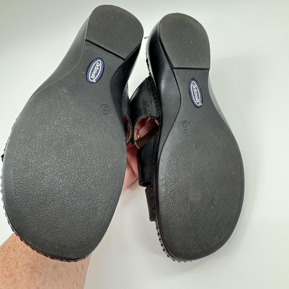 Dr. Scholl's Shoes Womens Size 8 Black Karen Leather Slide Sandals Comfort - Picture 7 of 7